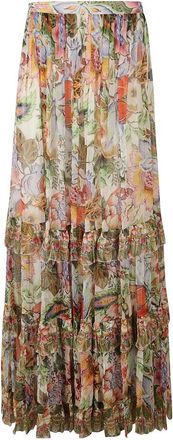 Etro Lange Jurk Stampa F.do Bianco - Dames - Maxi Rokken - Veelkleurig - S - Rokken