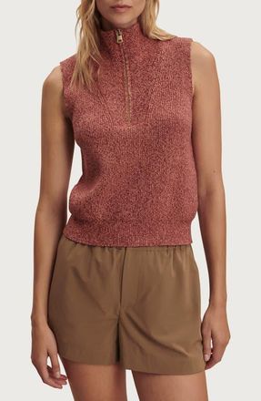 Varley Amina Half-Zip Sleeveless Sweater in Apricot Brandy Twist at Nordstrom, Size X-Small