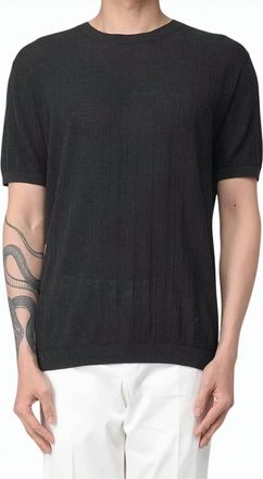 Emporio Armani Structured Knit Ribbed Crewneck T Shirt