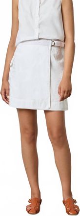 Lilla P Eyelet Pocket Wrap Skirt In White