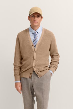 Bugatti Herren Vest met V-hals en geribde structuur
