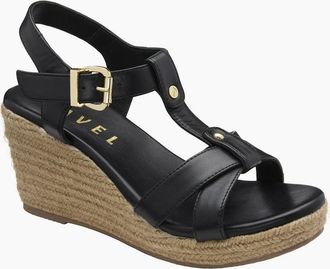 Ravel Womens Elling Womens Wedge Sandals - Black - Size: 5