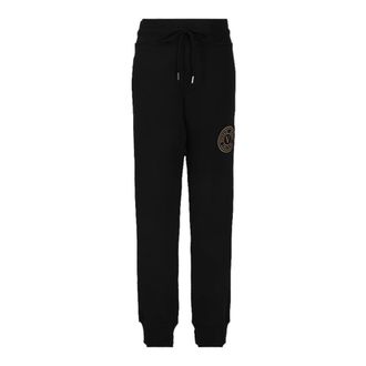 Versace Jeans Couture Broeken, Heren, Zwart, S, Katoen, Logo Joggingbroek - Zwart Rechte Pasvorm