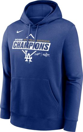 Nike Los Angeles Dodgers 2025 World Series Champions Logo Home Plate Nike Mens MLB Pullover Hoodie in Blue | NKDK4EWLDW-HZD