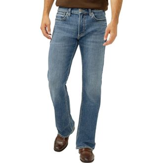 Silver Jeans Co Zac Relaxed Fit Straight Leg Jeans in Lisbon at Nordstrom, Size 33 X 34