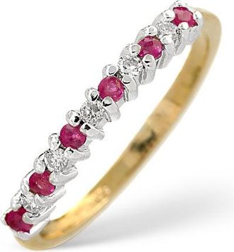 The Diamond Store Ruby 0.16ct And Diamond 9K Gold Ring