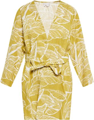 Usha Kimono Dames Geel gebroken wit