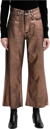 Benetton Wide Jeans - Dames - Jeans - Bruin - Maat: W29 Katoen