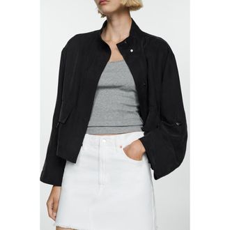 Mango Buckle Pocket Jacket in Black at Nordstrom, Size Small