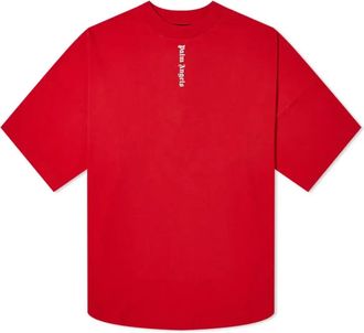 Palm Angels SS21 Vertical Logo Oversized T-Shirt Red White PMAA002R21JER0042501