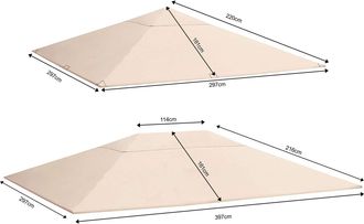 Quick-Star Quick-star - Ersatzdach Zu Pavillon Nizza 3x3m Beere Pvc Beschichtet
