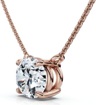 Pompeii3 1Ct Solitaire Oval Diamond Pendant 14k Gold Womens 18 Chain Lab Grown