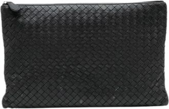 Bottega Veneta Pre-owned Clutches, female, Black, Size: ONE SIZE Pre-owned Vintage Leather Clutch