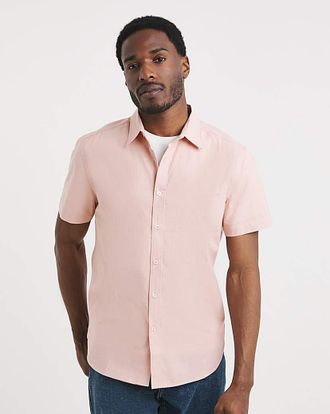 Jacamo Short Sleeve Linen Blend Shirt