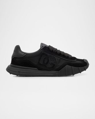 Dolce & Gabbana Men & apos;s DG Nylon & Leather Low-Top Athletic Sneakers