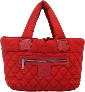 Chanel Pre-owned Tote Bags, female, Red, Size: ONE SIZE Pre-owned Vintage Quilted Tote Bag