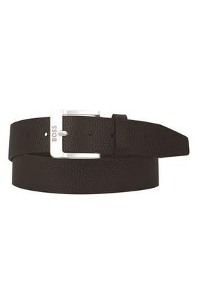 BOSS Jemio Pebbled Leather Belt in Dark Brown at Nordstrom Rack, Size 30