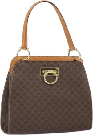 Celine Pre-owned Vintage Macadam Schoudertas - Dames - Vintage Handtas - Bruin - ONE Size - Leer - Vintage