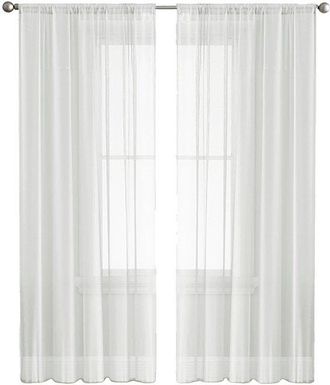 No Brand Cortinas Blancas Transparentes, De 213 Cm De Largo, Juego De Dos Piezas, Que Filtran La Luz, De Tejido Liso, Ligeras Cada Panel Mide 107 Cm De Ancho Y