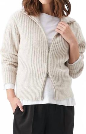 Ripe Layla Zip Through Knit Cardigan In Oat Marle