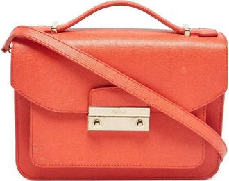 Furla Metropolis leren crossbodytas met handgreep - Oranje