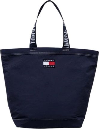 Tommy Jeans Donkerblauwe Nylon Shopper Tas - Dames - Shoppers - Blauw - ONE Size - Nylon - Tassen