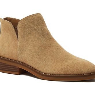 Lands End Essential Zip Up Ankle Booties in Warm Almond Suede at Nordstrom, Size 8.5