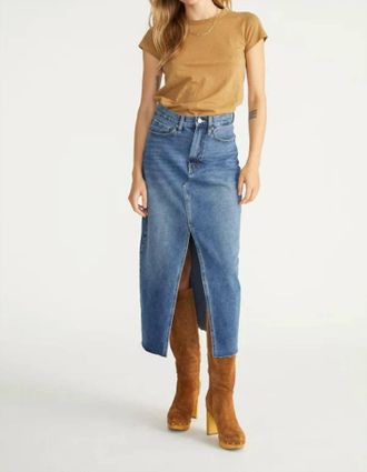 Free People Sarah Denim Midi Skirt In Medium Wash
