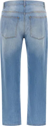 Moschino Logo-Patch Cotton Jeans - Blue