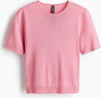 H&M T-Shirt aus Feinstrick - Pink