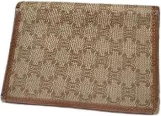 Celine Pre-owned Triomphe Monogram Cardholder - Dames - Vintage Accessoires - Beige - ONE Size - Leer - Vintage