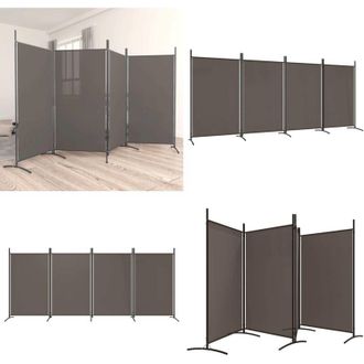 vidaXL Divisorio a 4 Pannelli Antracite 346x180 cm Tessuto - Divisore a 4 pannelli - Divisore in tessuto