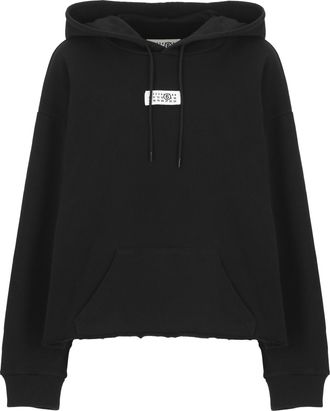 Maison Margiela Black Logoed Cotton Hoodie