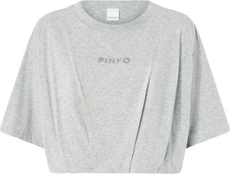 Pinko Grijze T-shirt voor informele uitstapjes - Dames - T-shirts - Grijs - M - Katoen - Tops