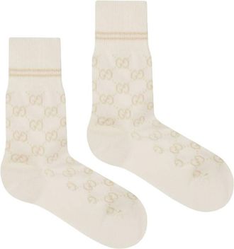 Gucci GG Cotton Blend Socks, Size Medium