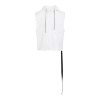Rick Owens Hoodies, male, White, Size: M Milk White Cotton Hooded Tunic