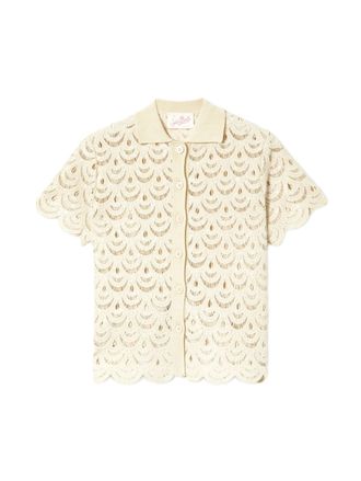 MC2 Saint Barth Scalloped Lace Short-Sleeved Top
