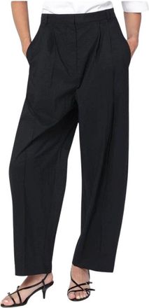 Mark Kenly Domino Tan Gevouwen Wijde Pijpen Pantalon - Dames - Wijde Broeken - Zwart - S - Broeken