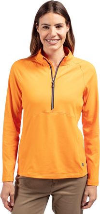Cutter & Buck Adapt Eco Knit Stretch Recycled Womens Half Zip Pullover Jacket