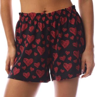 HUGO BOSS Hugo Mannen Nikka Hearts Pyjamashorts (Rood/Zwart)