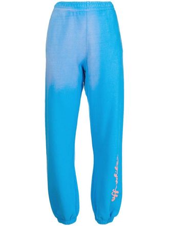 Off-white Painter logo-print track pants - women - Cotton - L - Blue