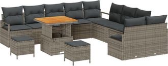 vidaXL Vidaxl - Garden Sofa Set with Cushion 13 pcs Grey 80 x 80 x 71 cm