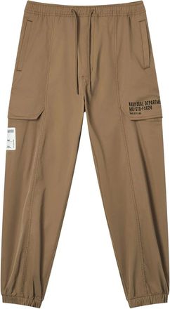Fingercroxx elasticated cargo-pocket trousers - Brown