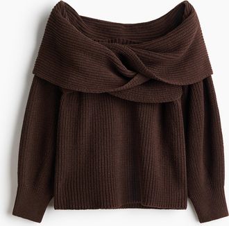 H&M Schulterfreier Pullover - Beige