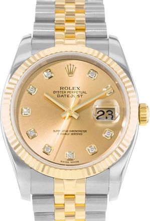 Rolex Pre-owned Rolex Datejust 36 Automatic Chronometer Diamond Champagne Dial Mens Watch 116233 CDJ