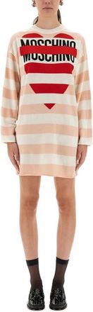 Moschino Gebreide Jurk - Dames - Kleedjes - Veelkleurig - XS - Wol - Kleedjes