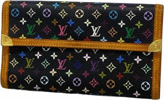 Louis Vuitton Noir Long Wallet (Tri-Fold) (Pre-Owned)