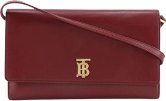 Burberry Pre-owned Cross Body Bags, female, Red, Size: ONE SIZE Pre-owned Leather Crossbody Bag
