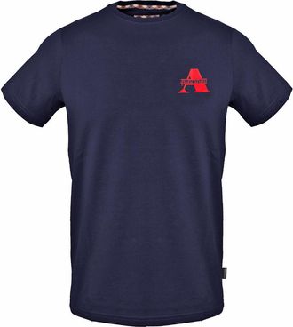 Aquascutum Heren Logo T-shirt met ronde hals (Marine)