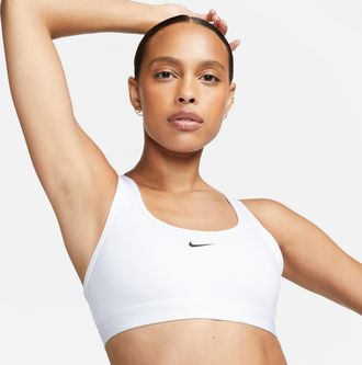 Nike Womens Swoosh Light Support Non-Padded Sports Bra in White | DX6817-100